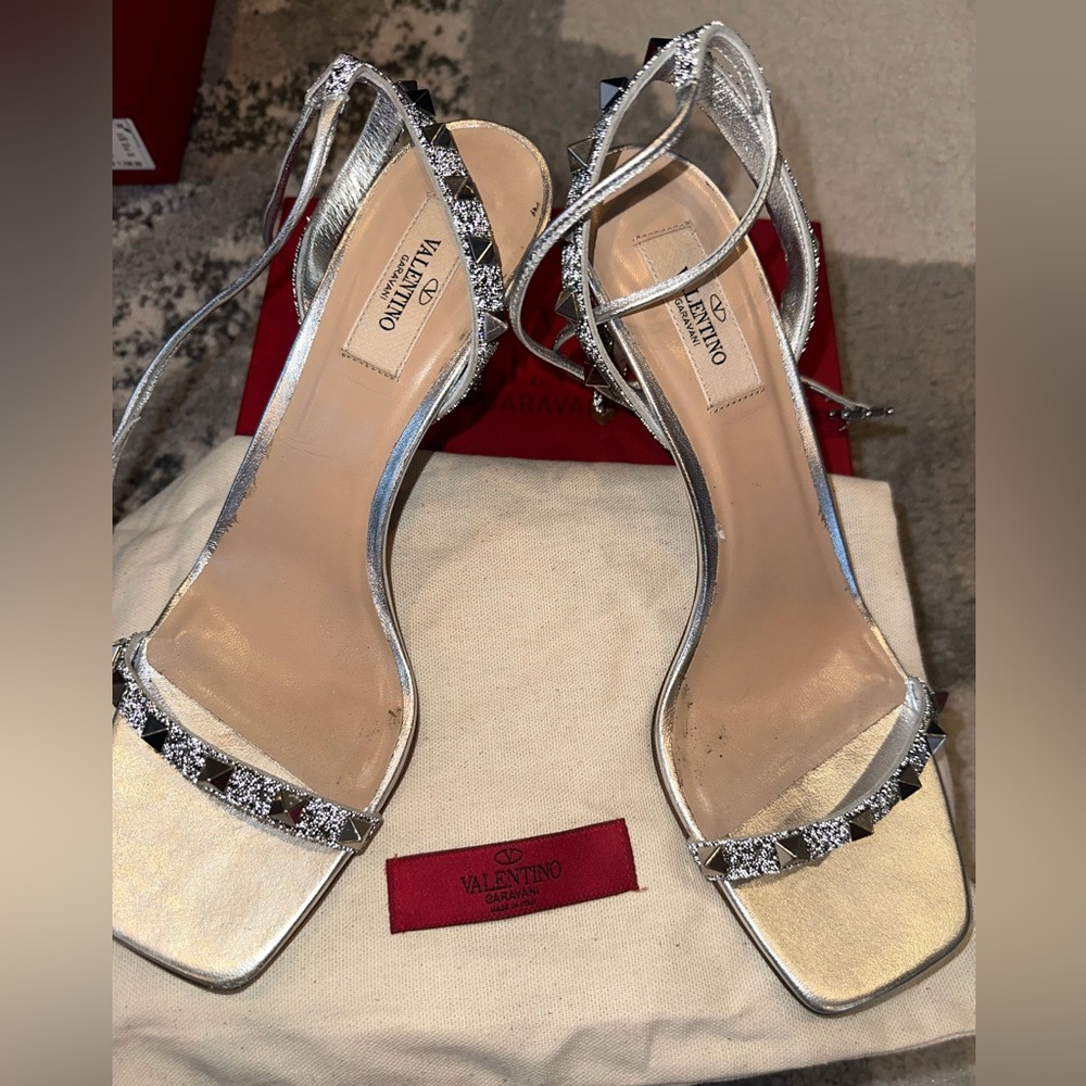 Valentino Sandals 39.5 Silver